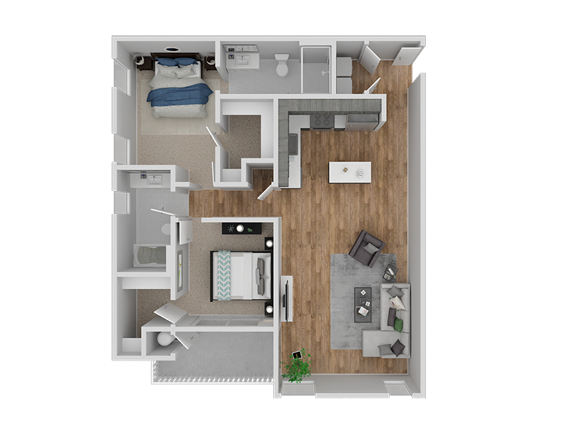 Hub Apartments | Folsom CA |Floorplan | 1073 B21